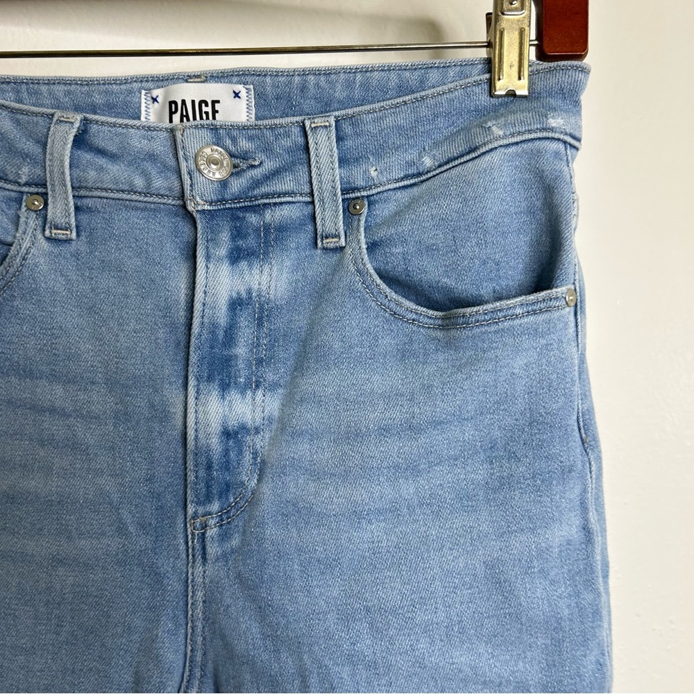 PAIGE High Rise Sarah Slim Crop Jean in Cruiser Destructed 28 - Picture 8 of 15